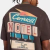 Motel Back Graphic Oversized T-Shirt - Chocolate