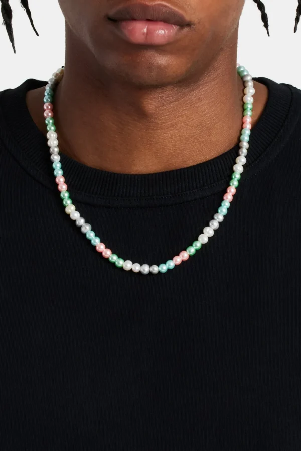 Multi Colour Freshwater Pearl Necklace - 6mm