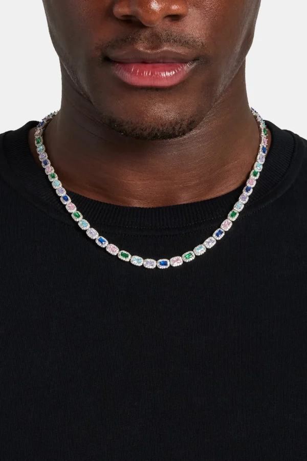 Multi Colour Iced Bezel Chain