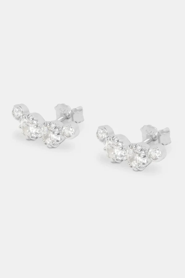 925 Multi CZ Stud Earrings - White