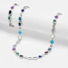 Multi Gem Stone Motif Necklace & Bracelet Bundle