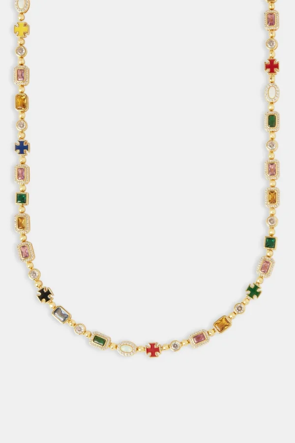 Multi Gemstone Chain - 6mm - Gold