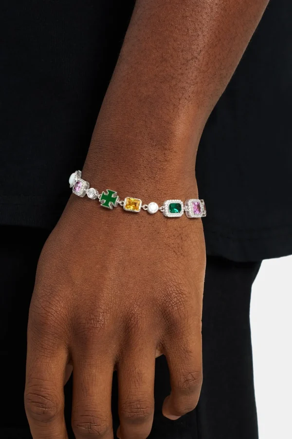 Multi Gemstone Motif Bracelet