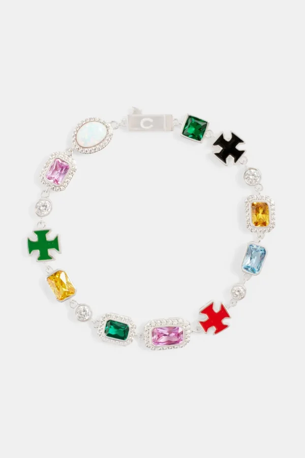 Multi Gemstone Motif Bracelet