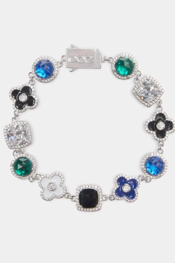 Multi Gemstone Motif Bracelet - Blue