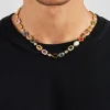 Multi Gemstone Motif Necklace - Gold