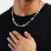 Multi Gemstone Motif Necklace & Bracelet  - White