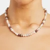 Multi Pink Bead Freshwater Pearl Necklace