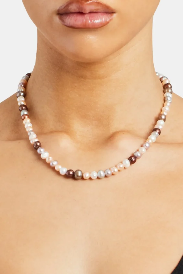 Multi Pink Bead Freshwater Pearl Necklace