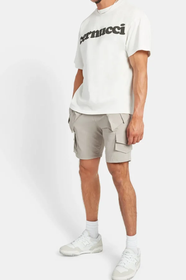 Nylon Cargo Shorts - Taupe