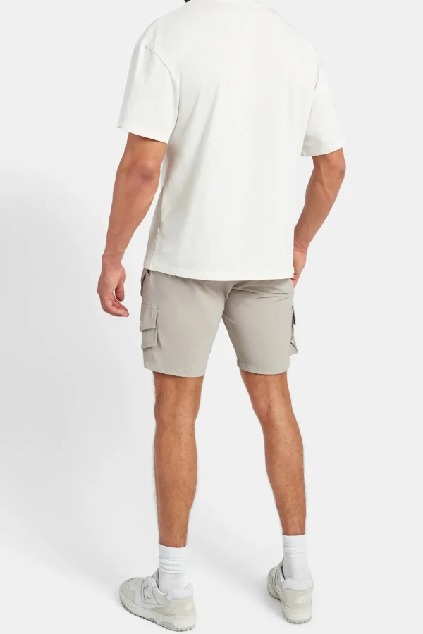 Nylon Cargo Shorts - Taupe