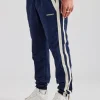 Nylon Colour Block Cuffed Jogger - Navy