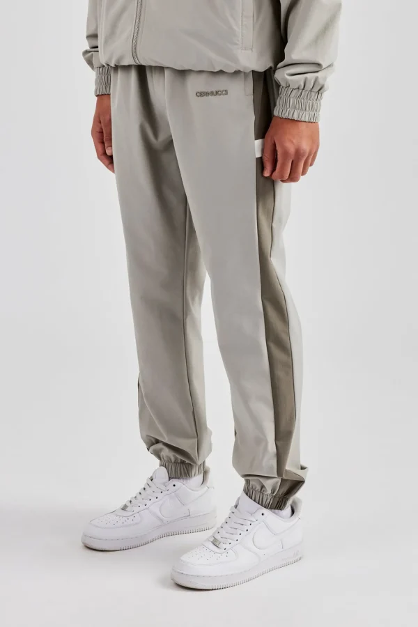 Nylon Colour Block Cuffed Jogger - Grey