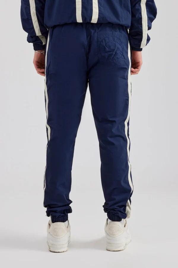 Nylon Colour Block Cuffed Jogger - Navy