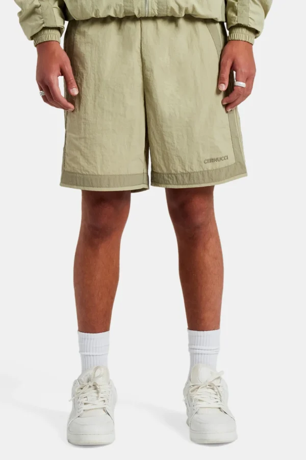 Nylon Colour Block Regular Short - Light Khaki