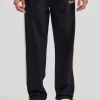 Nylon Contrast Stripe Straight Leg Jogger - Black