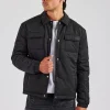 Nylon Padded Harrington Jacket - Black