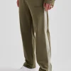 Nylon Panel Straight Leg Jogger - Khaki