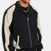 Nylon Panelled Track Jacket - Black