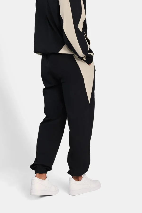 Nylon Panelled Tracksuit - Black