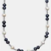 Oilslick Freshwater Pearl & Bead Necklace - White