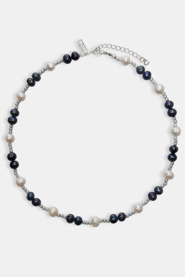 Oilslick Freshwater Pearl & Bead Necklace - White