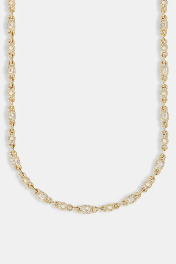 Opal & Baguette Chain - 5mm - Gold