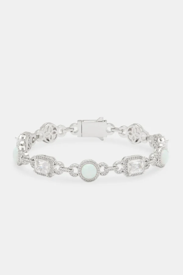 Opal & Baguette Tennis Bracelet - 10mm