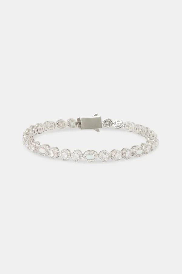 Opal & Clear Gemstone Bracelet - 6mm