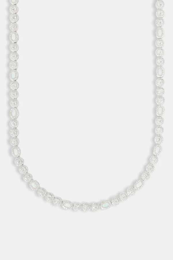 Opal & Clear Gemstone Chain - 6mm