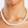 Opal Bead Necklace - White