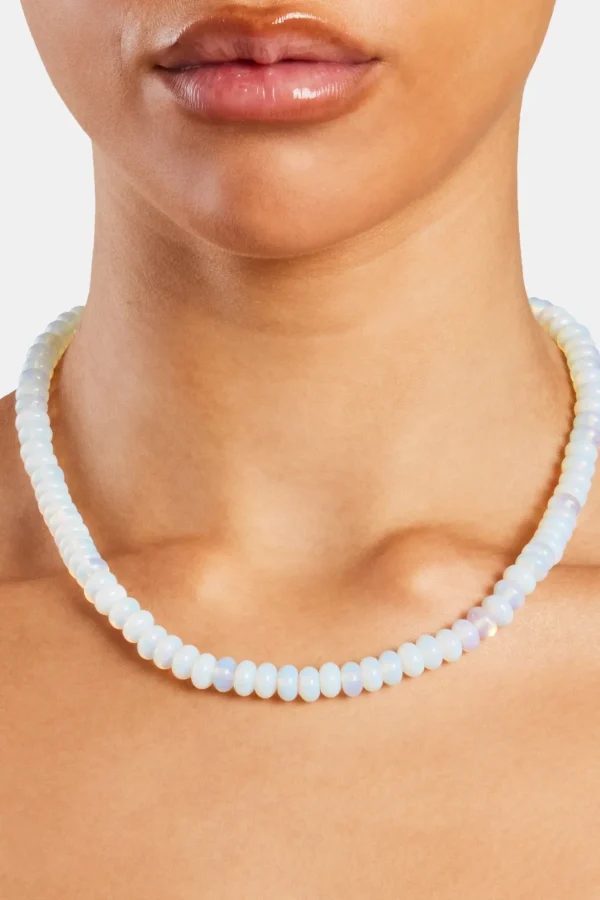 Opal Bead Necklace - White