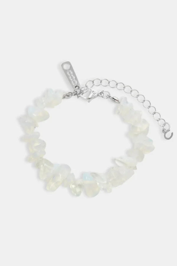 Opal Shard Bead Bracelet - White