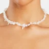 Opal Shard Bead Necklace - White