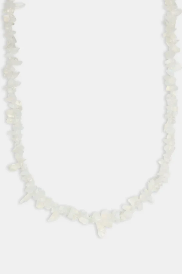 Opal Shard Bead Necklace - White