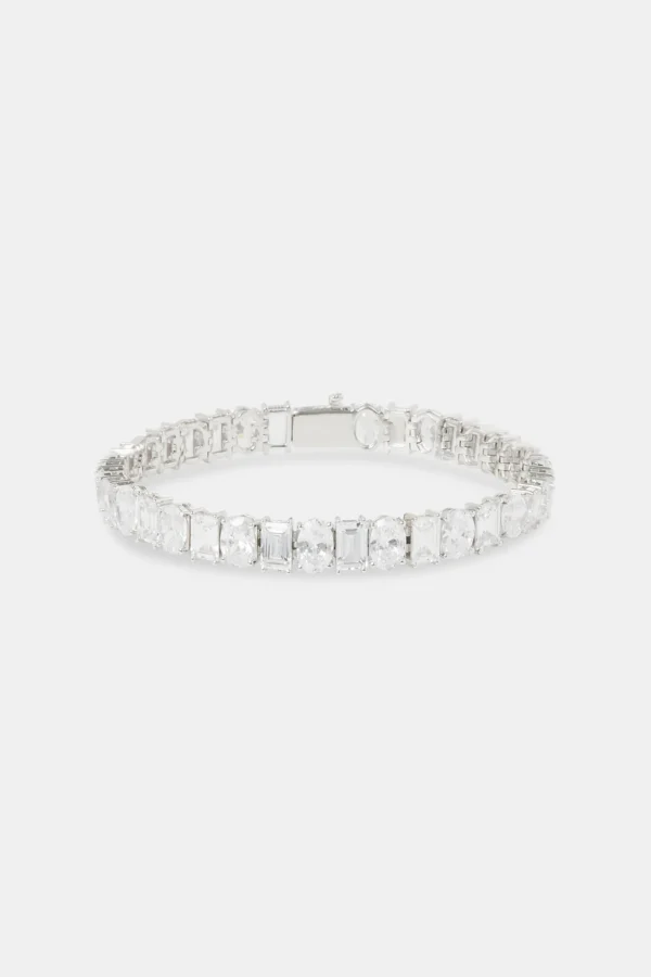 Oval & Baguette Stone Tennis Bracelet - 8mm