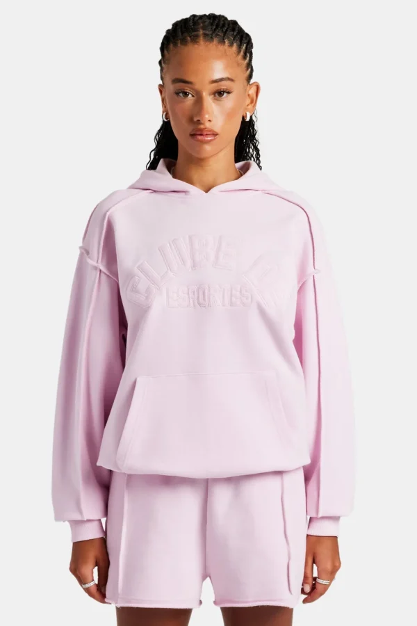 Overlock Oversized Hoodie - Pink