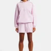 Overlock Oversized Hoodie & Short Set - Pink