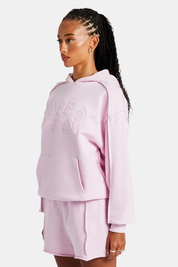 Overlock Oversized Hoodie - Pink