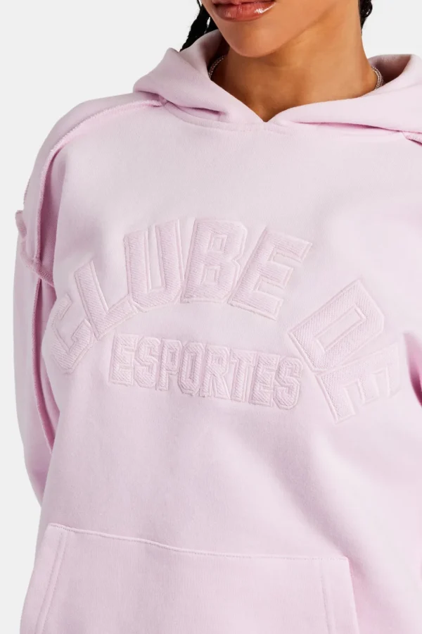 Overlock Oversized Hoodie - Pink