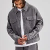 Oversized Cord Jacket - Grey