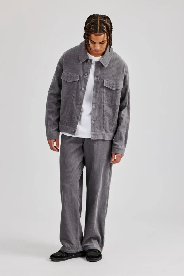 Oversized Cord Jacket - Grey