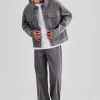 Oversized Cord Jacket & Straight Leg Trouser - Grey