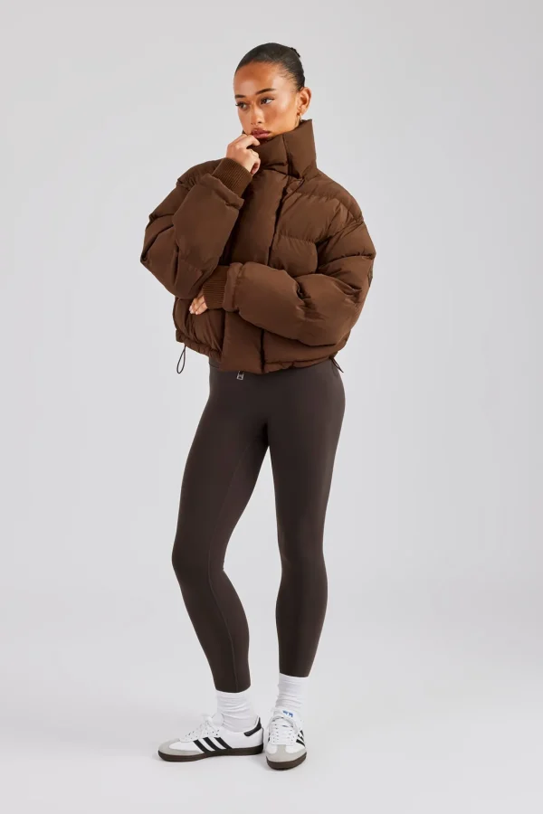 Oversized Padded Puffer Jacket - Chocolate