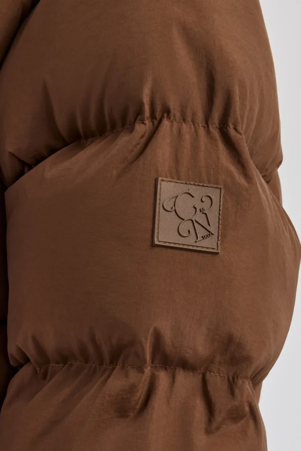 Oversized Padded Puffer Jacket - Chocolate