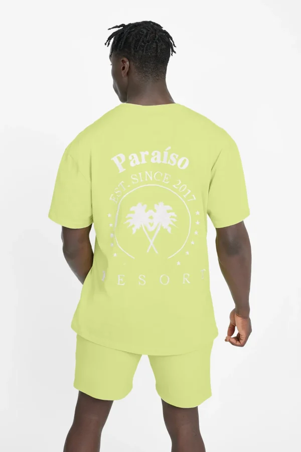 Oversized Palm Paraiso T-Shirt - Lime