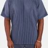 Oversized Pleated T-Shirt - Dusty Blue