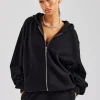 Oversized Zip Hoodie - Black