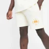 Palm Crest Jersey Shorts - Ecru