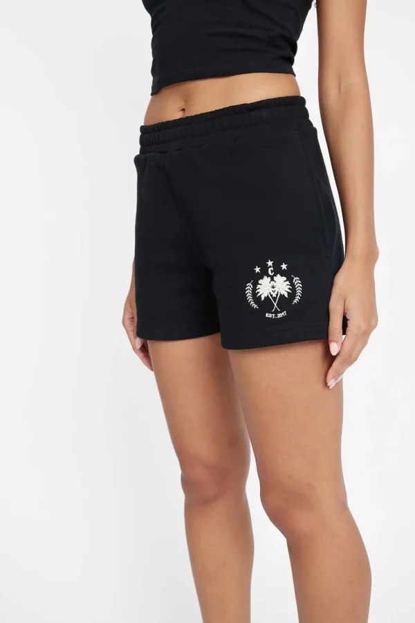 Palm Crest Jersey Shorts - Black